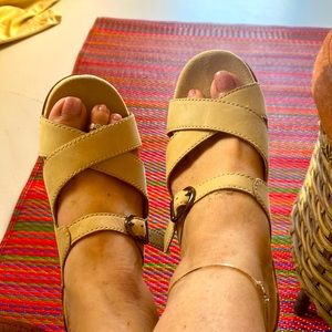 COPY - Dansko cream size 38 wedge sandals.